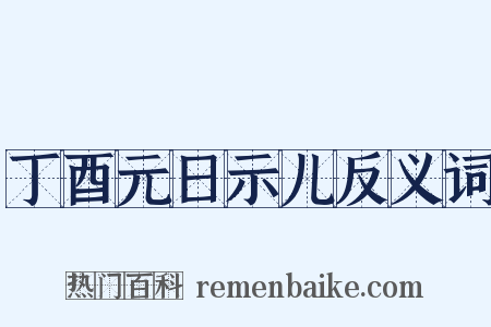 丁酉元日示儿反义词是什么意思的图片